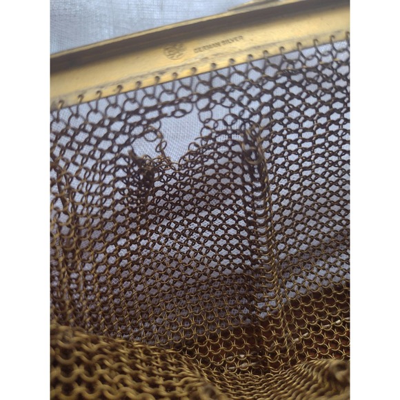Antique Victorian German Silver Gold Wash Mesh Chainmail Evening Handbag Purse - Picture 4 of 7